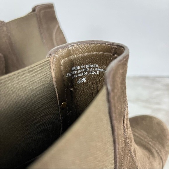 Tory Burch Adrienne Wedge Ankle Booties- Taupe Suede- Size 6 - Picture 4 of 6